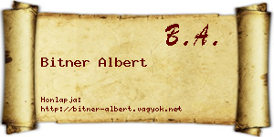 Bitner Albert névjegykártya
