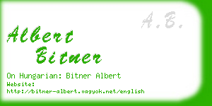albert bitner business card